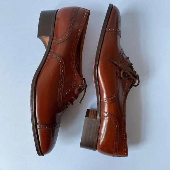NWOT Brown Leather Church’s Heeled Oxford Shoe 8.5 - Picture 9 of 10